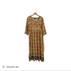 April Cornell Virginia Prairie Dress beige/yellow